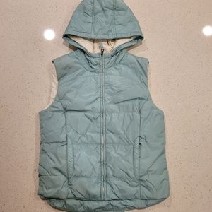 Express Women's Mint Colored Hooded Sleeveless Puffer Vest Size Small